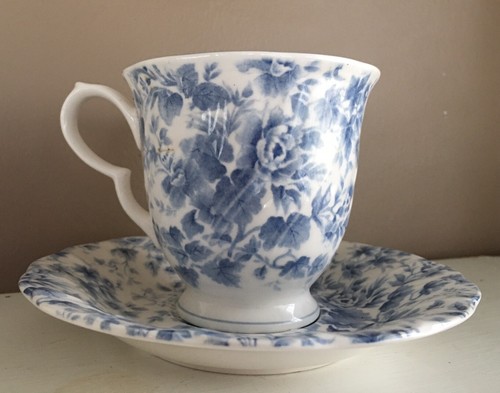 Nikko Tea Roses Blossom Time Japan Blue White Cup & Saucer - Picture 12 of 12
