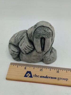 Walrus Figurine Hand Crafted Glacial Ice Age Sculptures Alaska A.C.E. 1985