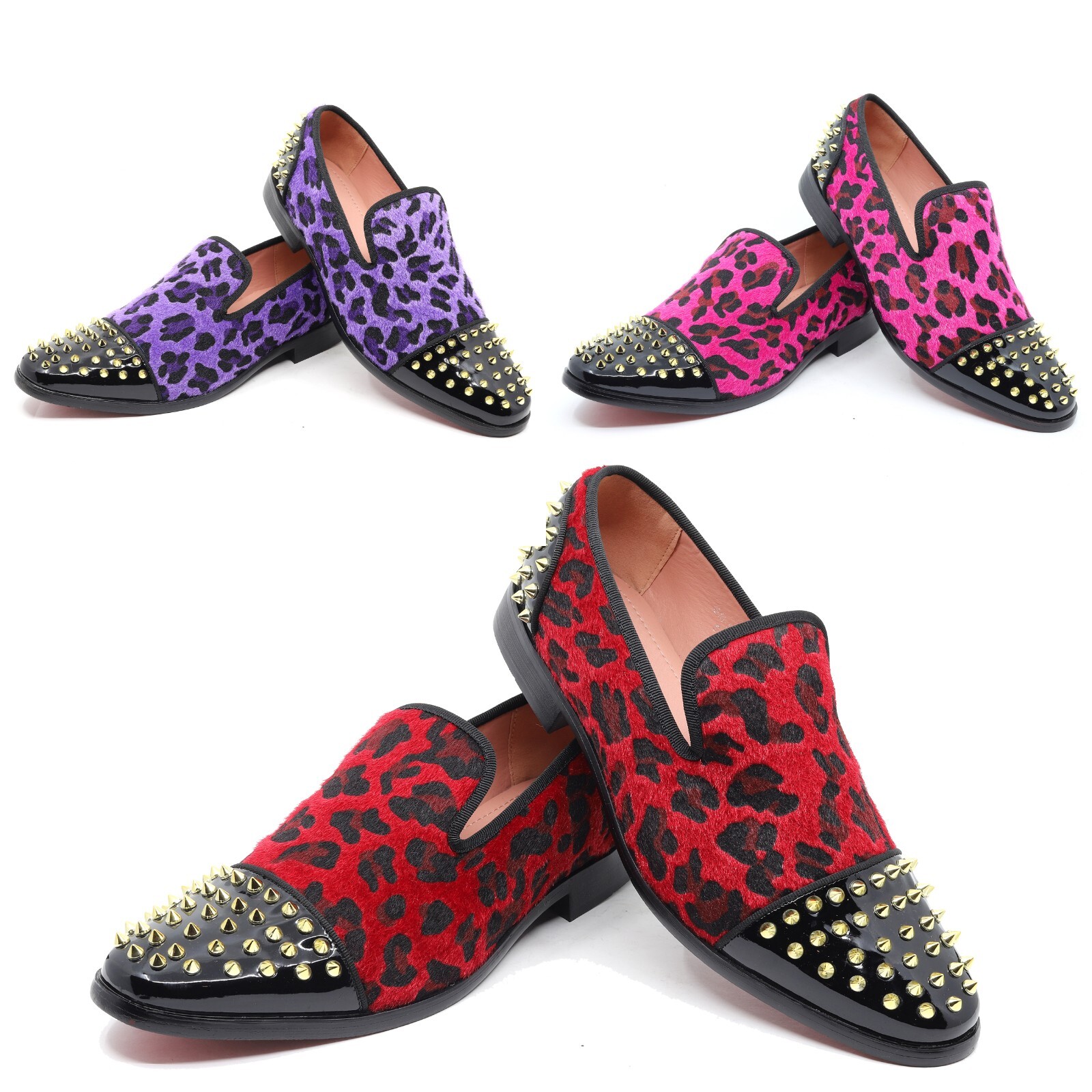 Metrocharm Men\'s Red Floral Loafers Penny Slip On Tuxedo Fashion Shoes Men main image 3