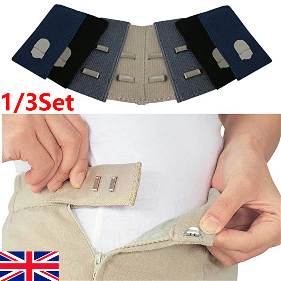 Sets Of Fabric Extenders For Pants Trousers Dress Skirt Hook & Bar Clasp Waist, - Image 2 of 4