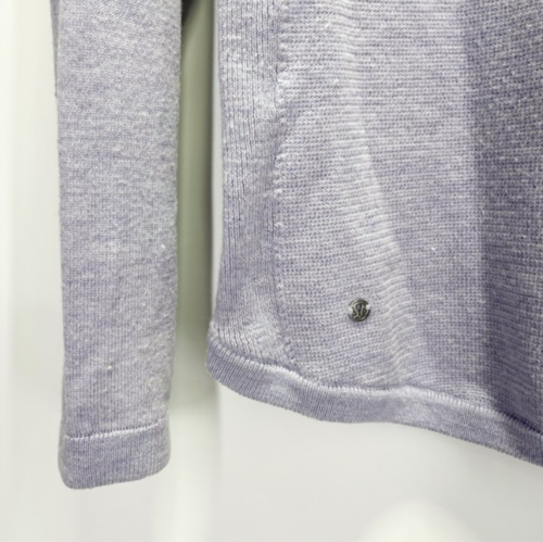 Lululemon Size 8 Sit In Lotus Heathered Lilac Crew Neck Merino Wool Sweater Knit - Picture 3 of 3