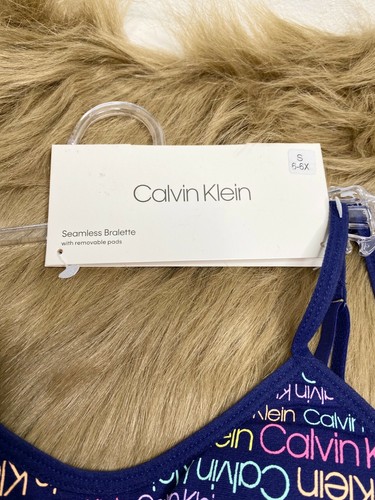 3pk CALVIN KLEIN Rainbow Seamless Cropped Padded Bralette Bra Big Girls S 6-6X - Picture 4 of 6