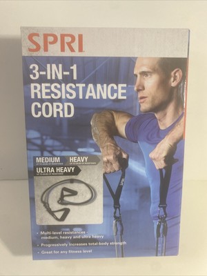 SPRI 3-IN-1 Resistance Tubes Medium Heavy Ultra Heavy Workout Sport Bands