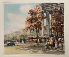 CHARLES BLONDIN "PARIS STREET" ETCHING SIGNED NUMBERED