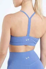 TLF Apparel Tempo Workout Sports Bra Size Large Blue White Active Wear NWT
