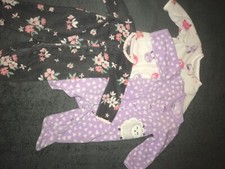 Carter Girl 3mth Lot of Sleepers 