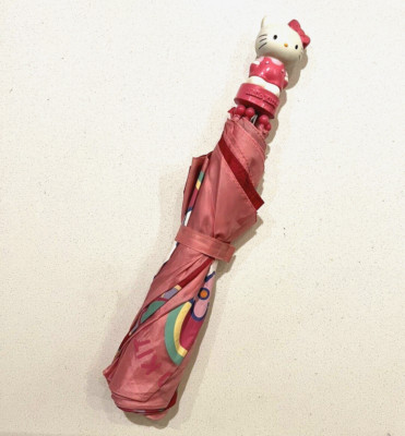 HELLO KITTY Children's UMBRELLA   2006 Sanrio Foldable   14'' Long (Collapsed)