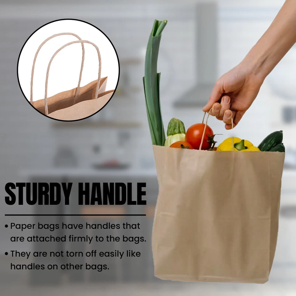 Paper Bags with Twisted Handle Brown Kraft Carrier Bag for Gift Christmas Cloths - Image 2 of 4