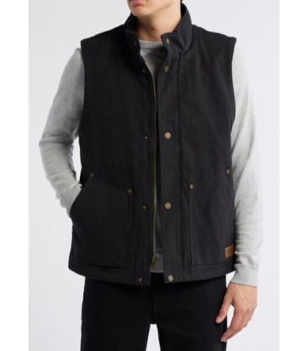 NWT Pendleton SOLID BLACK Pine Grove Cotton Canvas ZIP VEST Jacket Men's M SHARP - Imagen 6 de 7