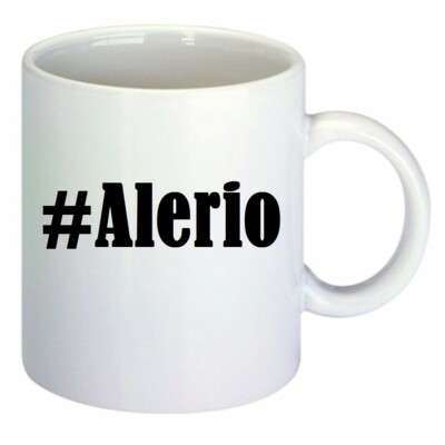 Kaffeetasse #Alerio Hashtag Raute Keramik Höhe 9,5cm in Weiß
