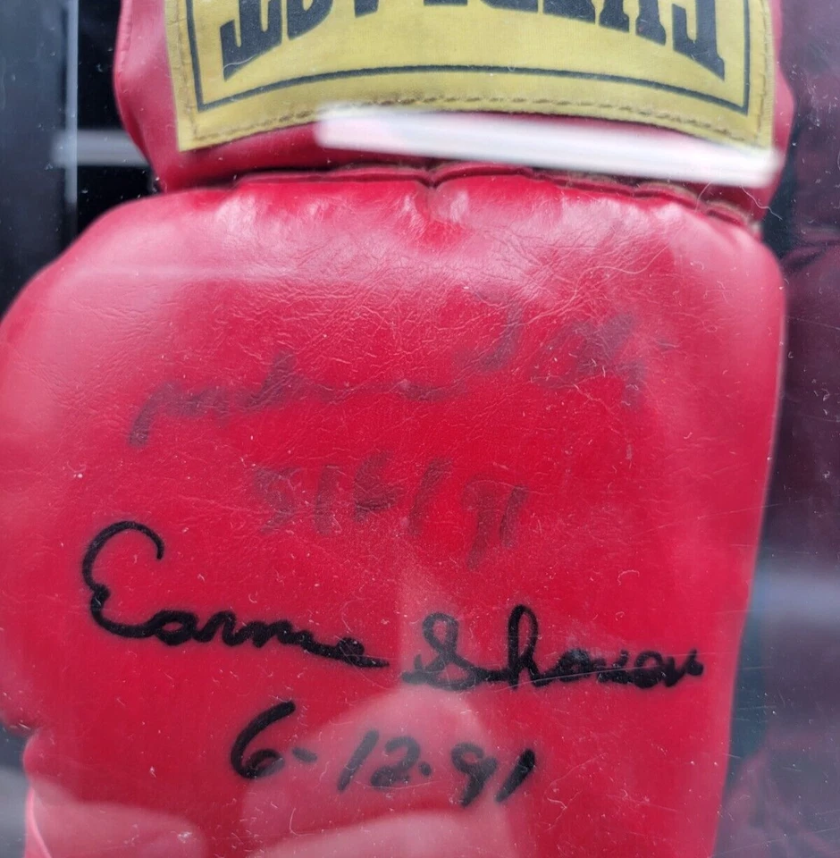 Muhammad Ali & Ernie Shavers 1991 Dual Signed/Dated Boxing Glove JSA #ZZ00501 - Image 3 of 4