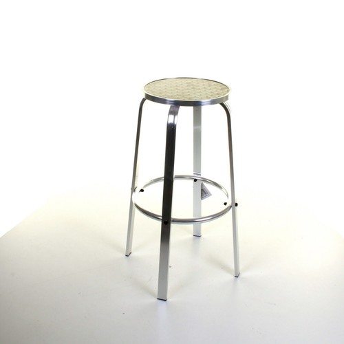 Bar Stool Furniture Bistro High Chair Chrome Lightweight Aluminium Cafe Seat - Picture 3 of 9