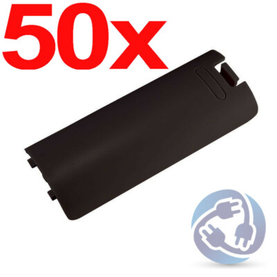 50x Replacement Battery Cover for Wii Remote Controller Black