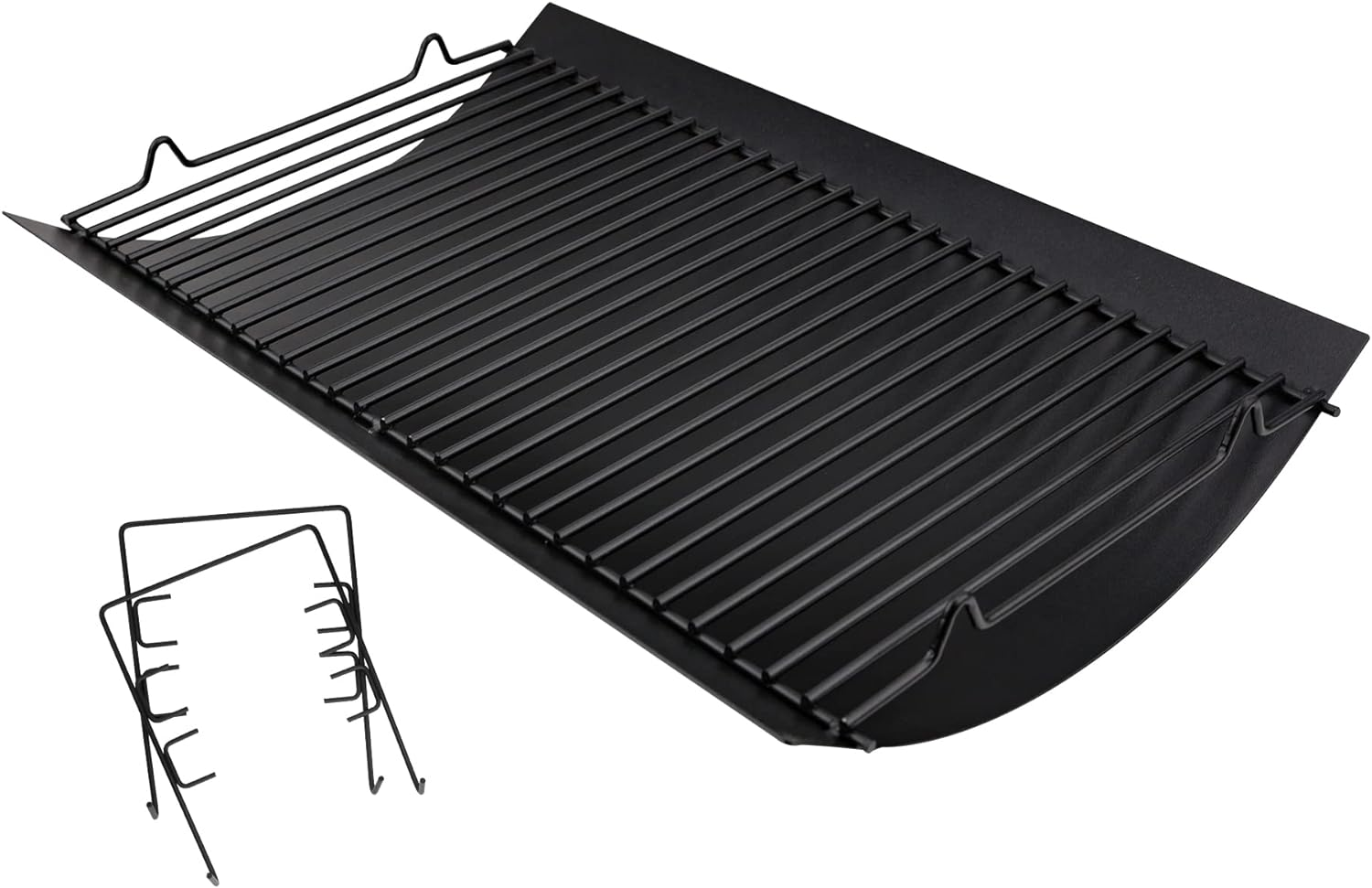 Grill-Asche-Tropfkohlepfanne Mit Edelstahl-Rost – Für Chargriller 5050, 5072, 5650, Maße 20 3/8" X 12 13/16"