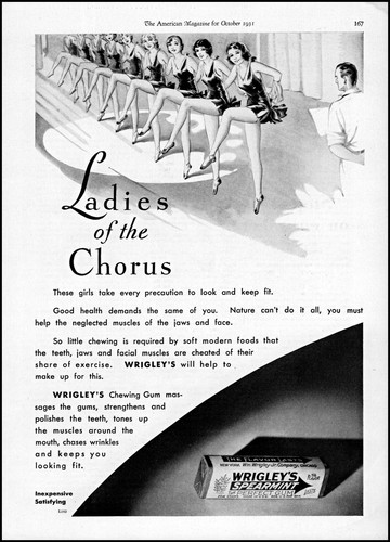 1931 Chorus Girls Chorus Line Wrigley's Spearmint Gum vintage art print ad S6