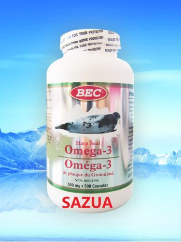 4 X BEC Harp Seal Omega-3 Oil 500mg 500 Softgel (NPN 80001795)海豹油 - Zdjęcie 1 z 1