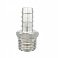 3/8" ID Hose Barb 3/8" NPT Male 316 Food Grade SS Pipe Fitting Coupler