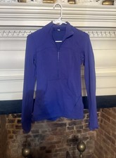 Lululemon Quarter Zip Pullover Womens size 4 White Cropped Mock Neck Running