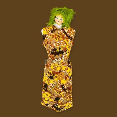 VINTAGE 1960s POLYESTER PSYCHEDELIC SHIFT DRESS HIPPIE MOD FLOWER POWER  BOHO M | eBay