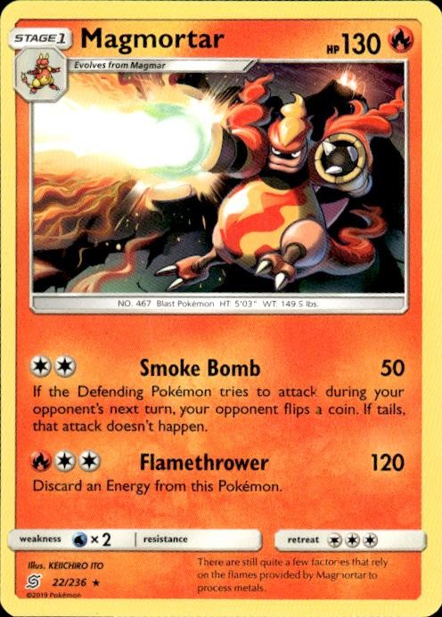 Pokemon Magmortar SM - Unified Minds 22/236 Light Play LP+ or Better