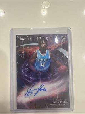 Sion James 2025-26 Topps Midnight Auto Issue Stroke Of Midnight RC