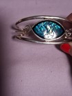 Vintage "Alpaca Mexico" Silver Cuff- Bracelet- Bangle W/ Blue Abalone — photo 3
