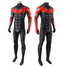 Red Nightwing Jumpsuit Robin Cosplay Costume Superhero Men's Bodysuit Halloween
