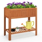 Raised Garden Bed 39'' L x 19.5'' W x 39'' H Fir Wood Planter Box w/ Bottom