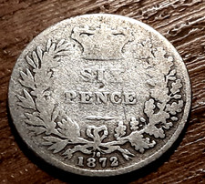 VICTORIA SILVER SIXPENCE 1872 DIE 16