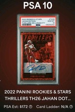 JAHAN DOTSON PSA 10 AUTOGRAPH 2022 PANINI ROOKIES & STARS THRILLERS | SIGNATURE-