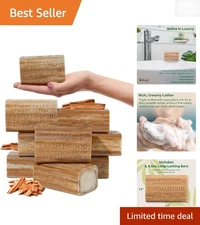 8 Piece Sandalwood & Cocoa Butter Soap Bars - Gentle 6.6 OZ for Daily Luxury