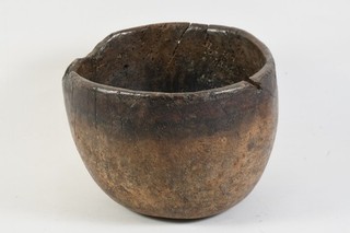 C55U01 Vintage Olive Tree Wooden Bowl Sicily Early 1970s