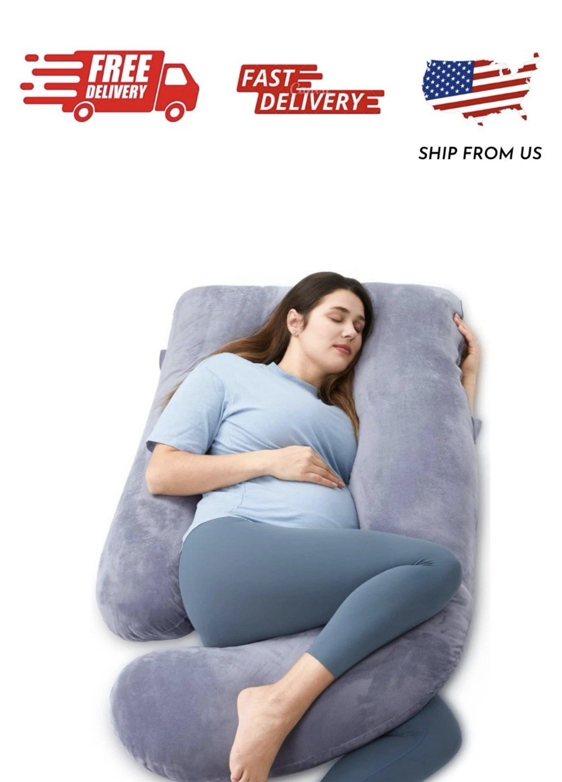 , U Shaped Full Body Maternity Pillow For Sleeping With