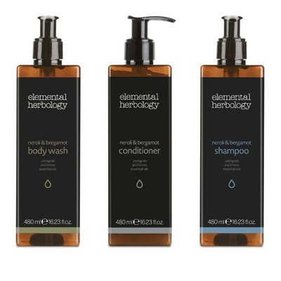 Elemental Herbology Neroli & Bergamot Shampoo, Conditioner & Body Wash 3 x 480 ml