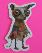 Cat Cute Patchwork Animal Sticker 2.38" x 1.5" Y