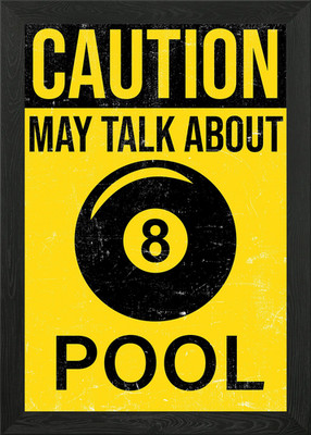 Lustige Caution Pool Spieler gerahmte Wandkunst-Poster Leinwandbild