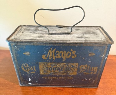 pastime plug tobacco tin VINTAGE LUNCH PAIL TOBACCO TIN MAYO'S CUT PLUG BRBX