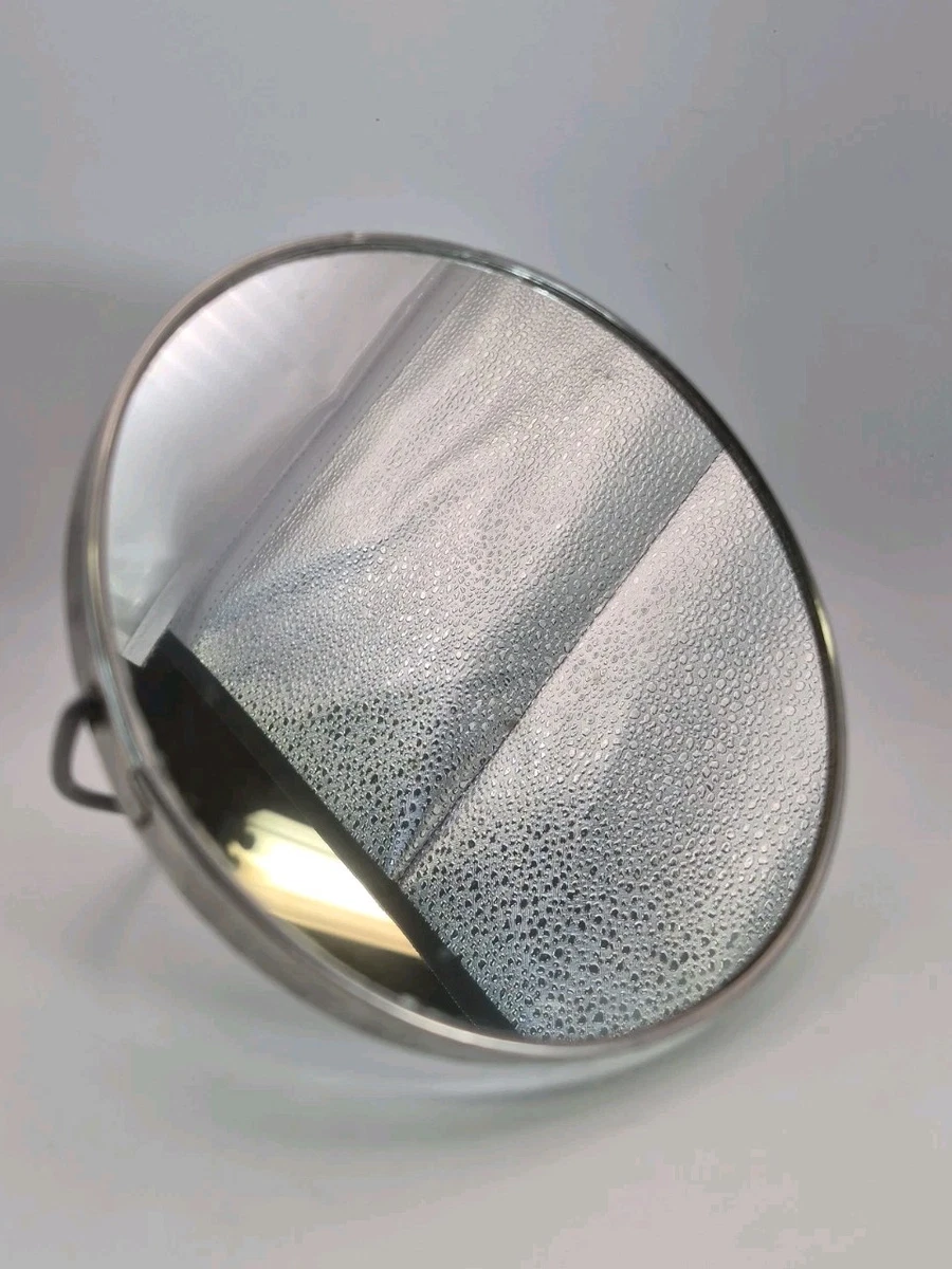 Vtg Tabletop 2x Sided Mirror Silver Metal Ring Stand Shaving Makeup 5.5" ISRAEL