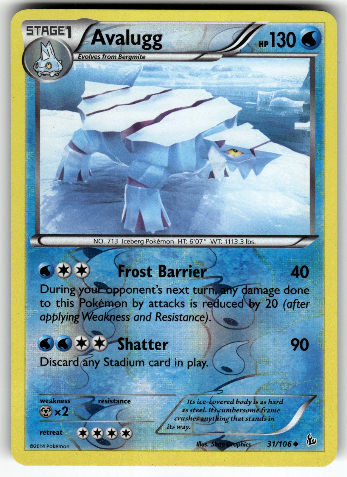 Avalugg 31/106 XY - Flashfire LP Pokemon Card TCG