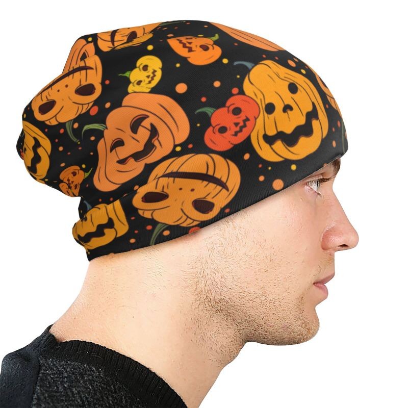 Pumpkin Beanie Slouchy Knit Skull Cap Baggy Fit Winter Hat