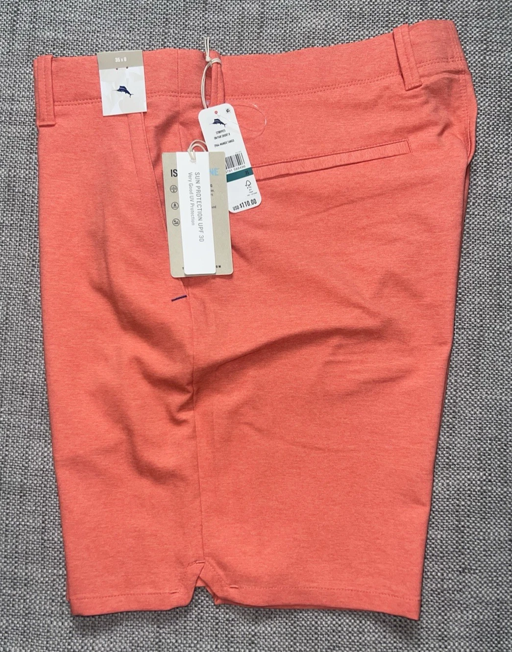 TOMMY BAHAMA MENS ISLANDZONE ON PAR SHORT 8" MANGO TANGO ORANGE SIZE 35X8