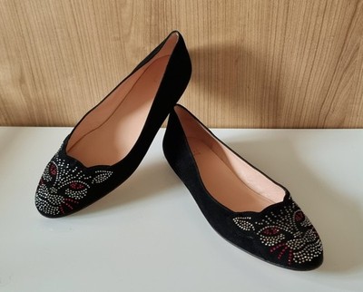 Stuart Weitzman Kittycat Loafer Ballerinas Mokassin Slipper Schuhe Strass Gr. 41