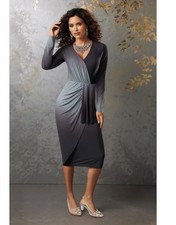 Size L Midnight Velvet Gray Black Dinner Date Church Party Minerva Ombre Dress
