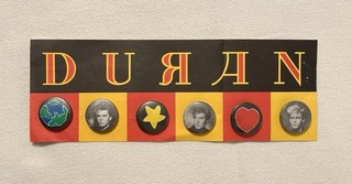 Set Of 6 Vintage Duran Duran Strange Behaviour Tour ‘87 Pin Back Badges / Pins