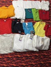 Lot Of 18 Vintage NWT 80  90  s Blank T Shirts Sweater S-L Multi Color Hanes/Etc