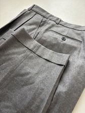 Wool Pants Men 38x32 Gray Cashmere Flannel Dress Trousers Vintage Canada Ballin