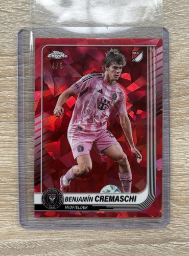 2025 Topps Chrome MLS Benjamín Cremaschi Red Sapphire /5 SSP 4/5 Inter Miami
