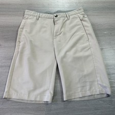 Adidas Shorts Boys Large Khaki Golf Performance Stretch 3-Stripes Bermuda Youth