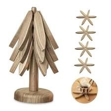 Wooden Tree Trivets Set for Kitchen and Dining Room, Like a Christmas Tree, 
