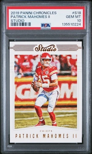 2019 PANINI CHRONICLES STUDIO #S18 PATRICK MAHOMES II PSA 10